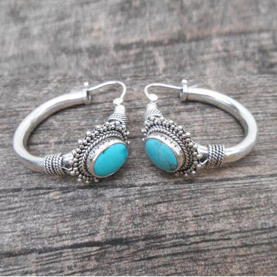 Chic™ | Boucles d'oreilles rétro turquoise