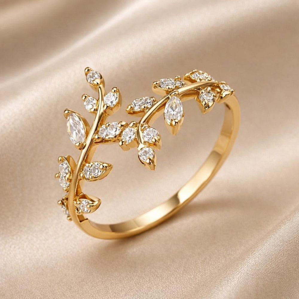 Bague à Vigne en Or Blanc avec Zirconia
