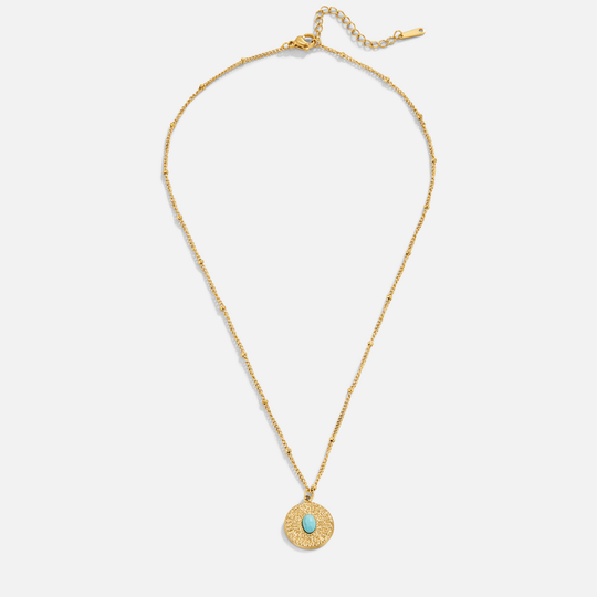 Collier de pièce en pierre turquoise