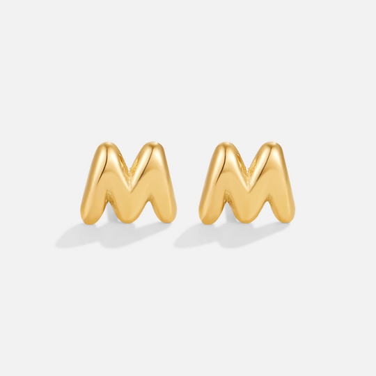 Boucles d'Oreilles Lettres en Or