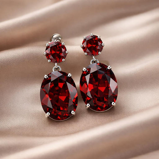 Boucles d'oreilles en or blanc avec zirconia majestueuse