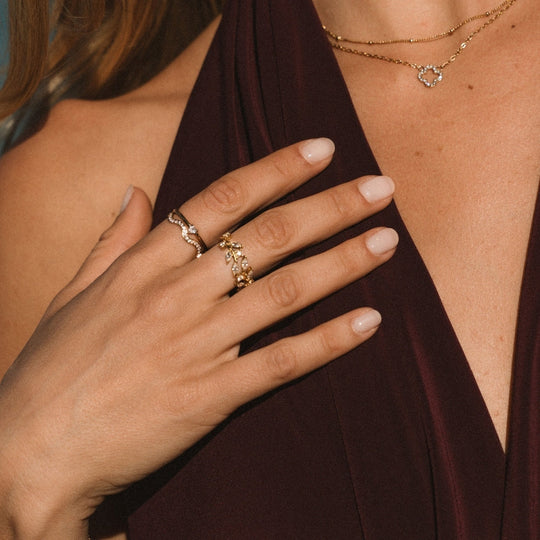 Bague Vigne en Cristal Or 18K