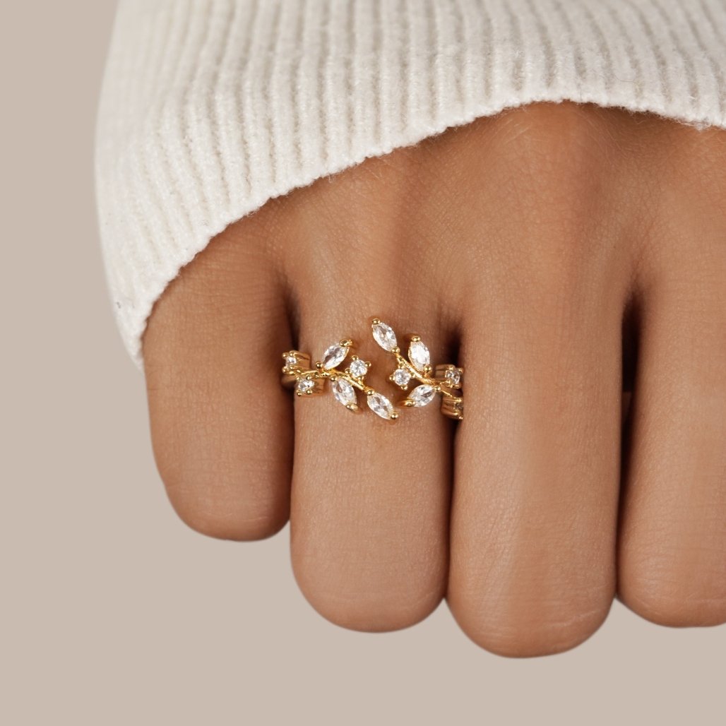 Bague Vigne en Cristal Or 18K