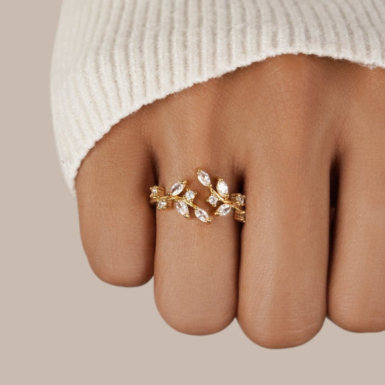 Bague Vigne en Cristal Or 18K