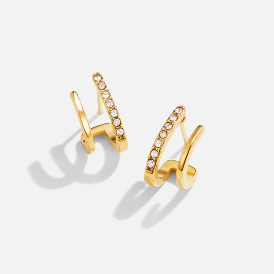 Boucles d'Oreilles en Or 18K et Cristal en Forme de Griffe