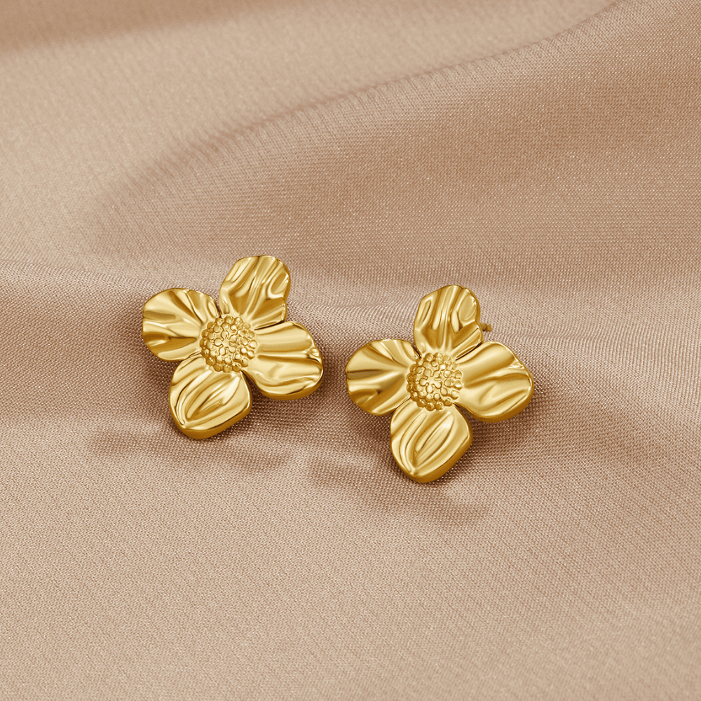Boucles d'oreilles en or 18K en forme de fleur