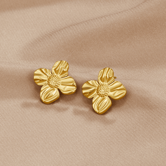 Boucles d'oreilles en or 18K en forme de fleur