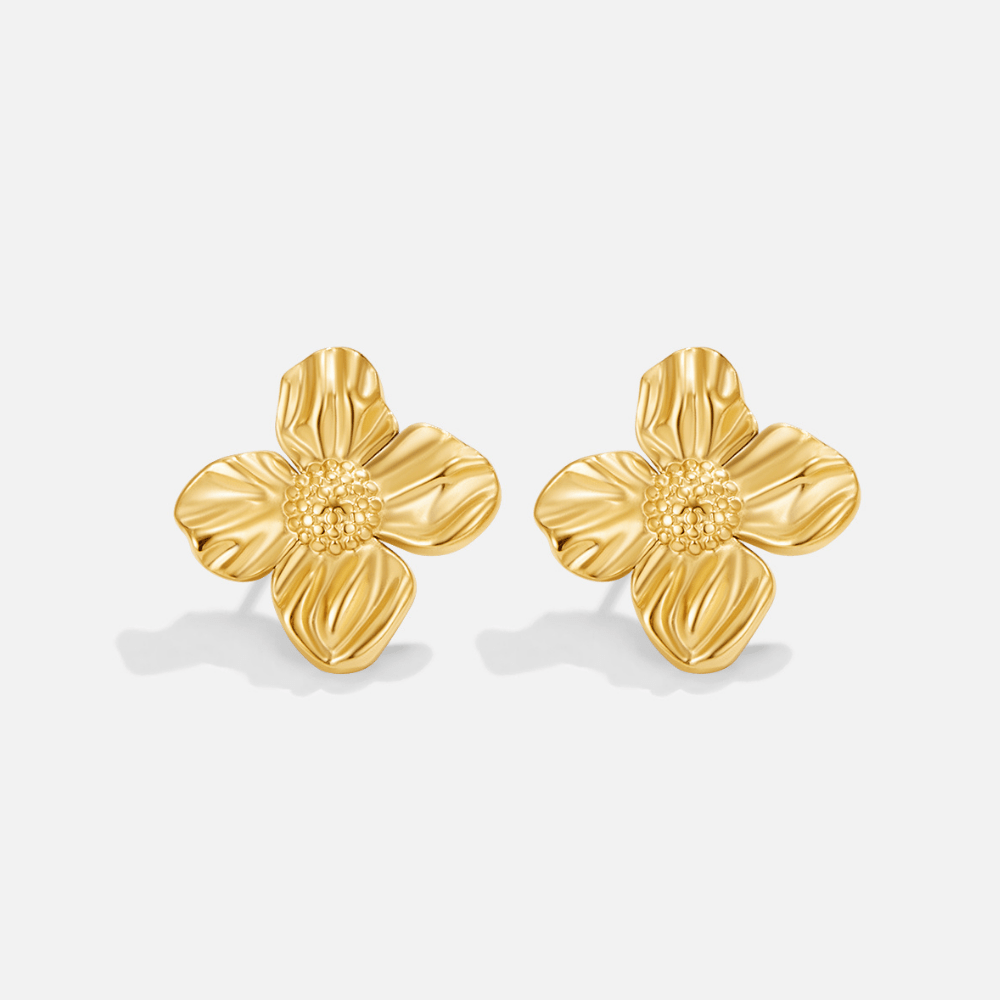 Boucles d'oreilles en or 18K en forme de fleur