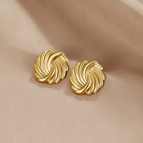 Boucles d'oreilles spirales en or 18K