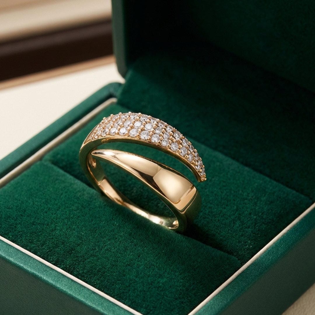 Bague enroulée croisée élégante