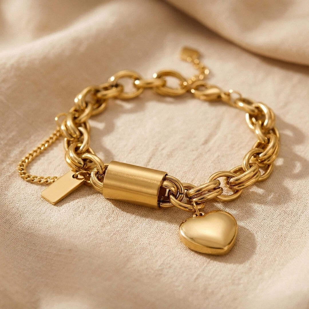 Bracelet à maillons Cœur Doré