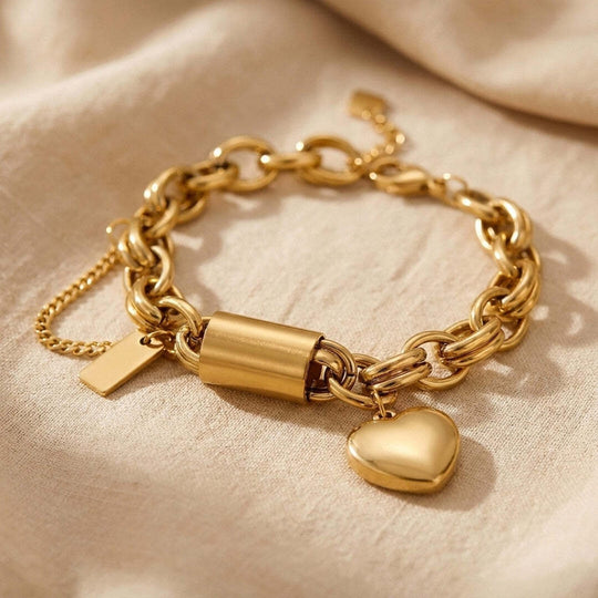 Bracelet à maillons Cœur Doré