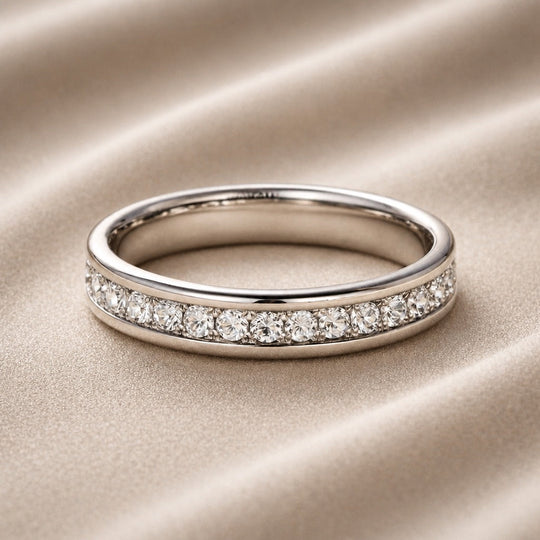 Bague en Or Blanc avec Zirconia Brillante