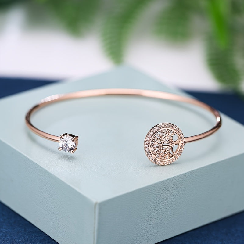Bracelet en Or Blanc avec Arbre de Vie