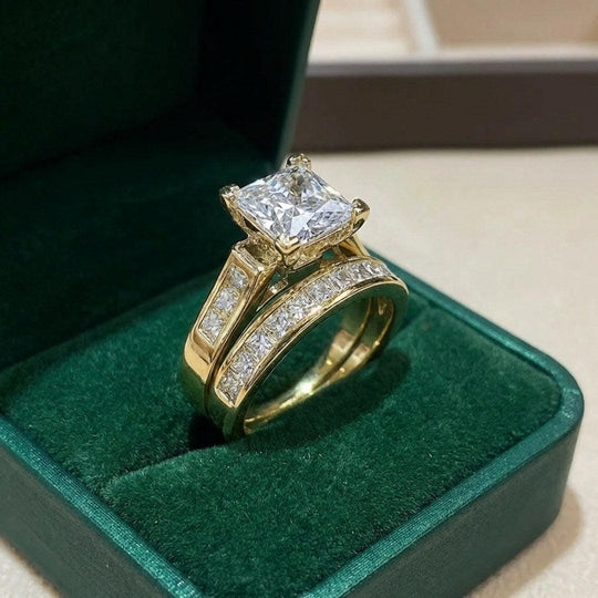Ensemble de Bagues de Promesse en Zirconia Exquis