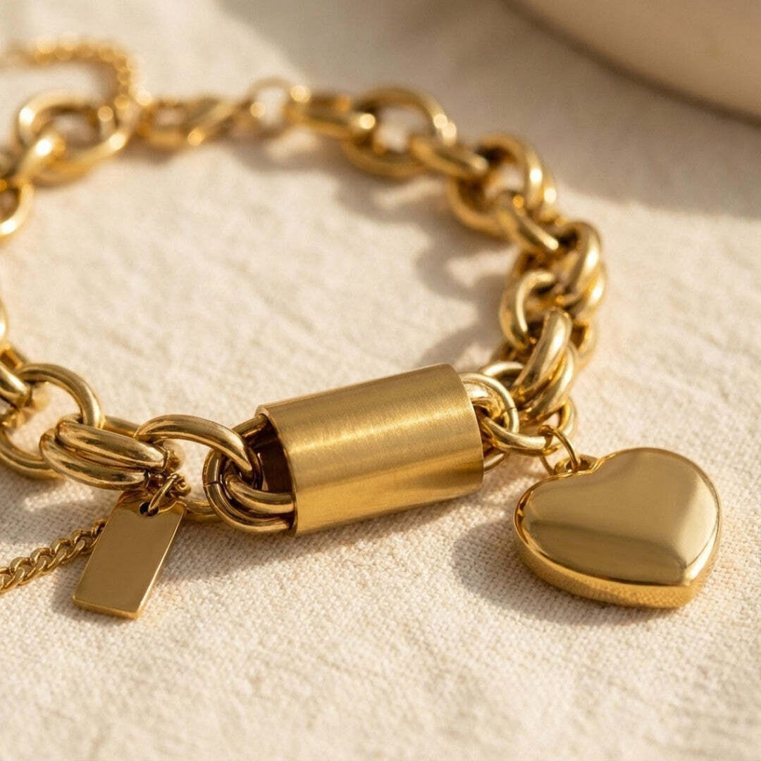 Bracelet à maillons Cœur Doré