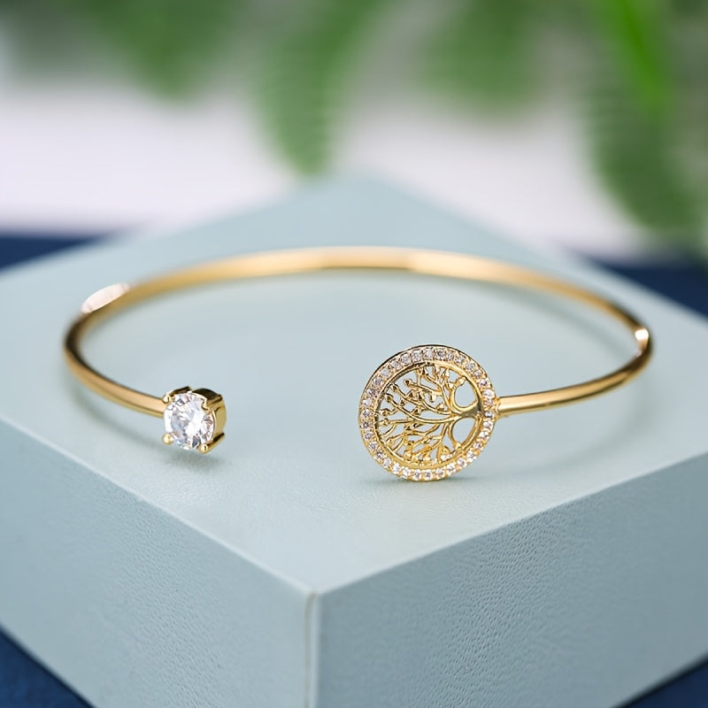Bracelet en Or Blanc avec Arbre de Vie