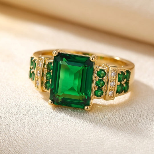 Bague Multi-Pierre en Or Émeraude