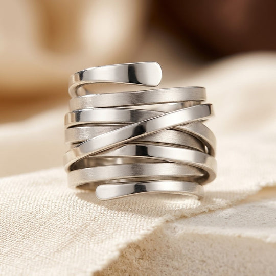 Bague en argent multi-bandes