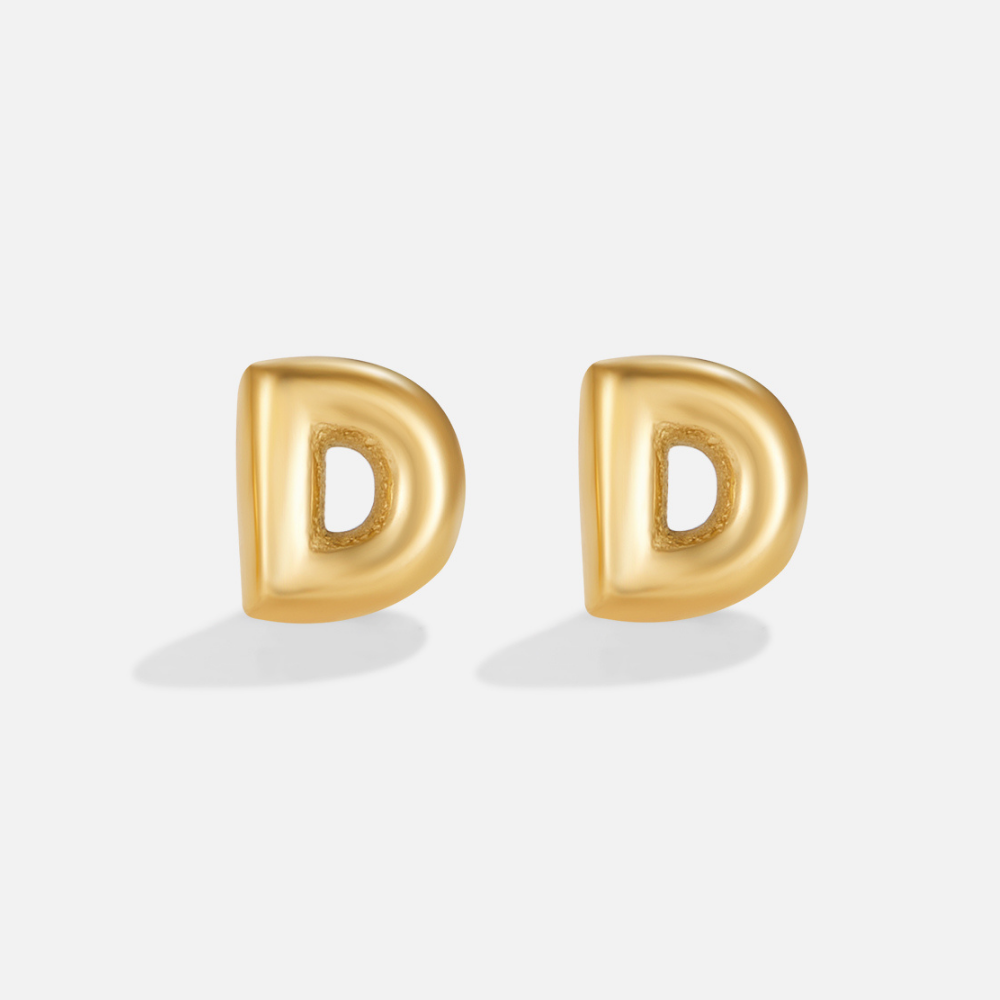 Boucles d'Oreilles Lettres en Or