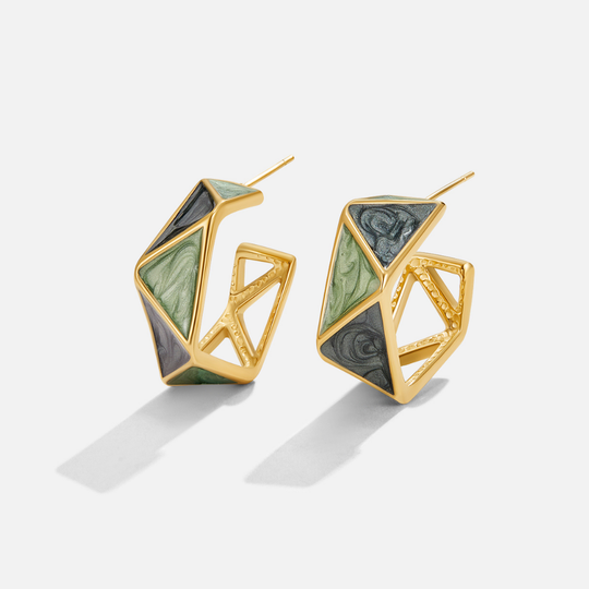 Boucles d'oreilles créoles Green Atlantis