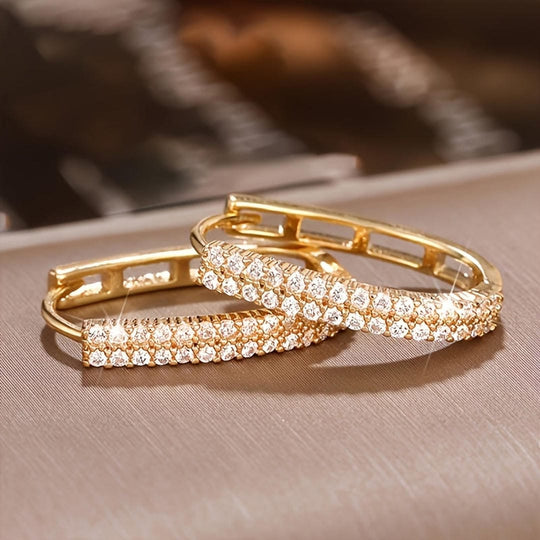 Boucles d'oreilles circulaires en zirconium élégantes
