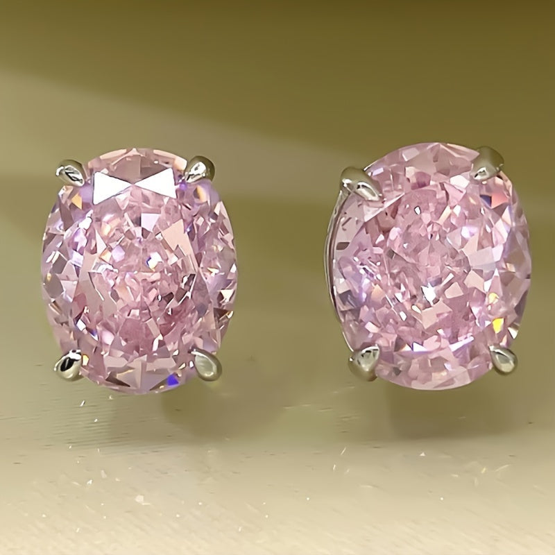 Boucles d'oreilles Éternelles en Or Blanc avec Zirconia