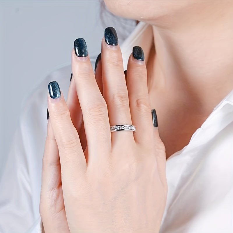 Bague en Or Blanc avec Zirconia Brillante