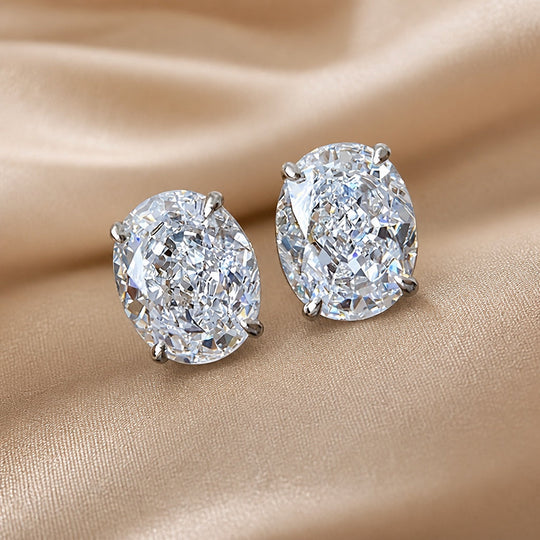 Boucles d'oreilles Éternelles en Or Blanc avec Zirconia