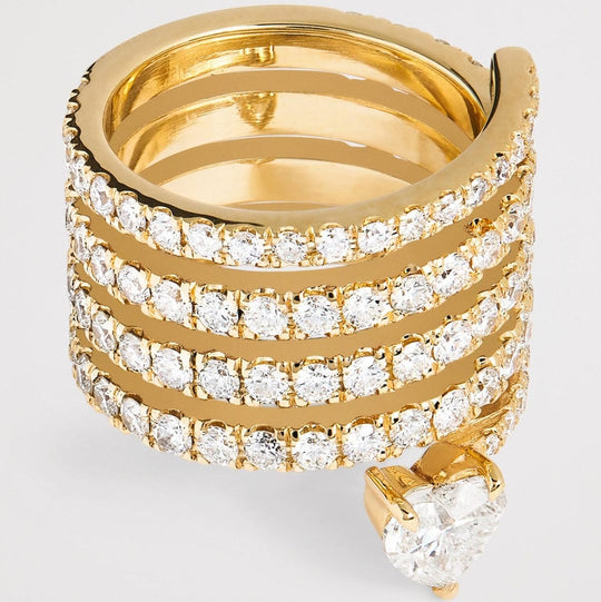 Bague en Cœur en Zirconia Or Antique