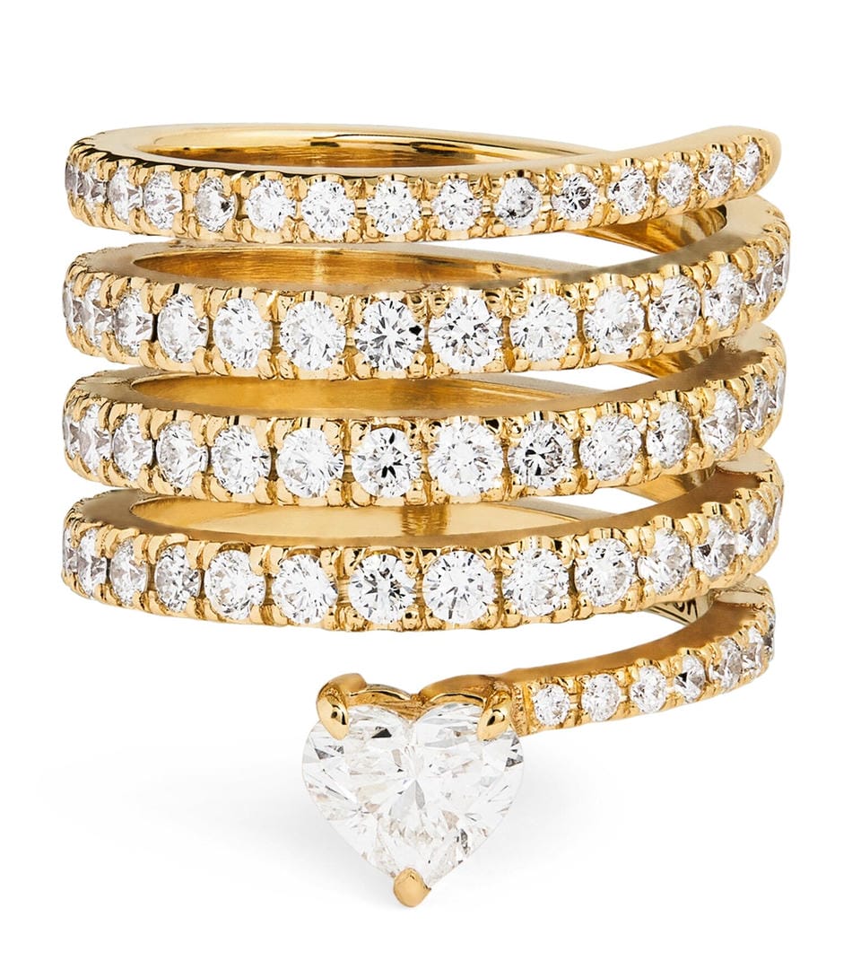 Bague en Cœur en Zirconia Or Antique