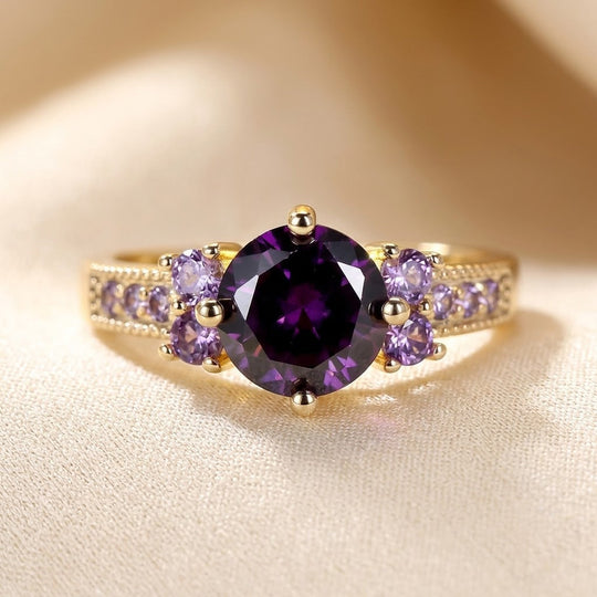 Bague Accent en Or et Améthyste