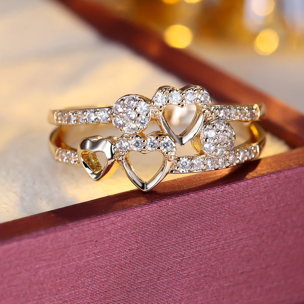 Bague Cœur en Or Blanc avec Zirconia