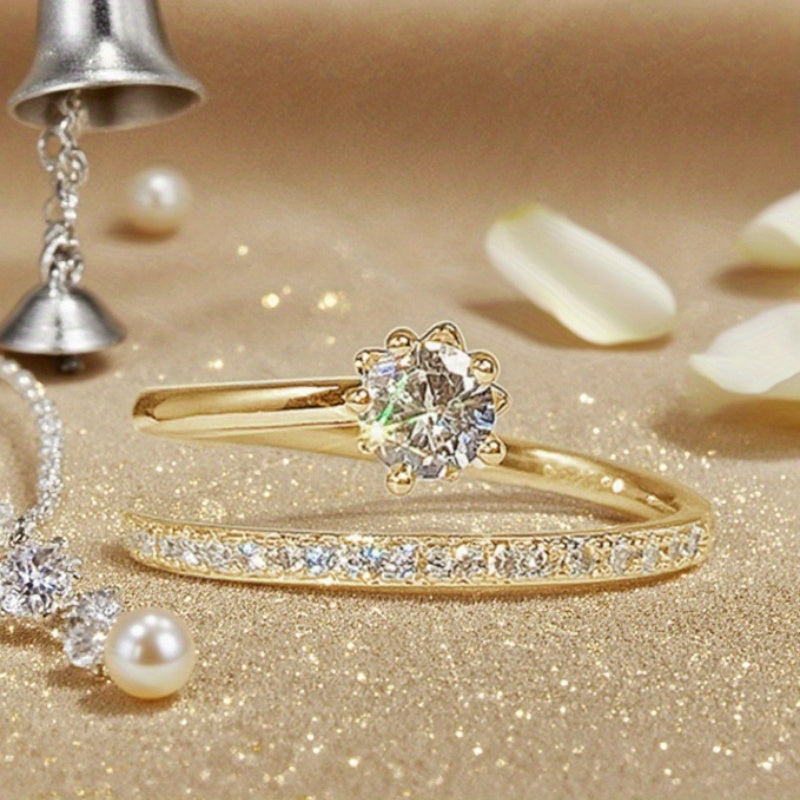Bague Glow en zirconium avec plaquage en or blanc