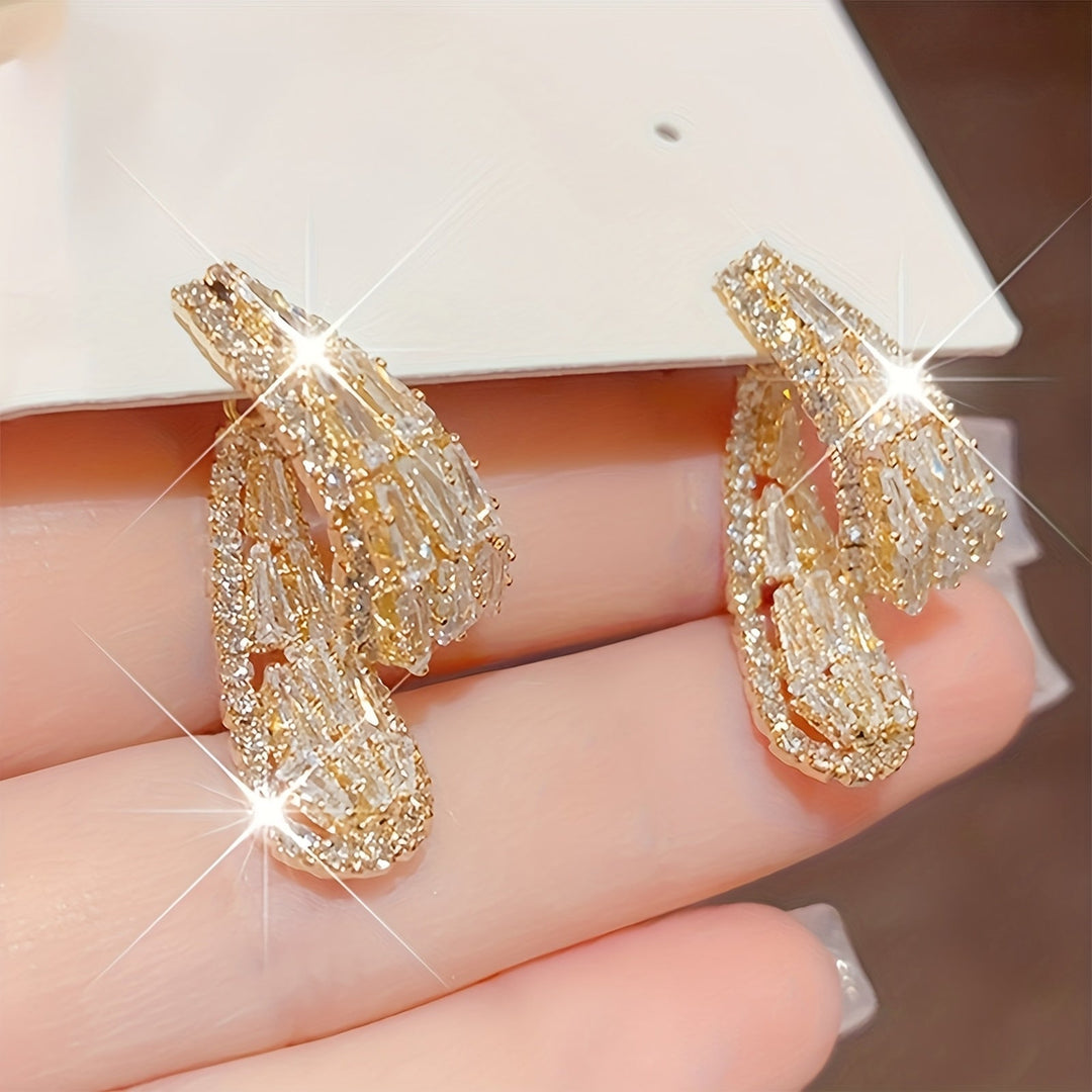 Boucles d'Oreilles Cascade en Or Blanc