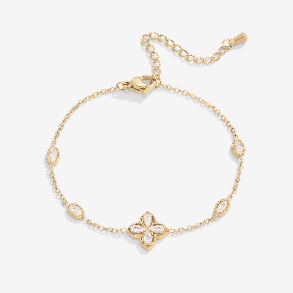 Bracelet en Cristal Trèfle à Quatre Feuilles