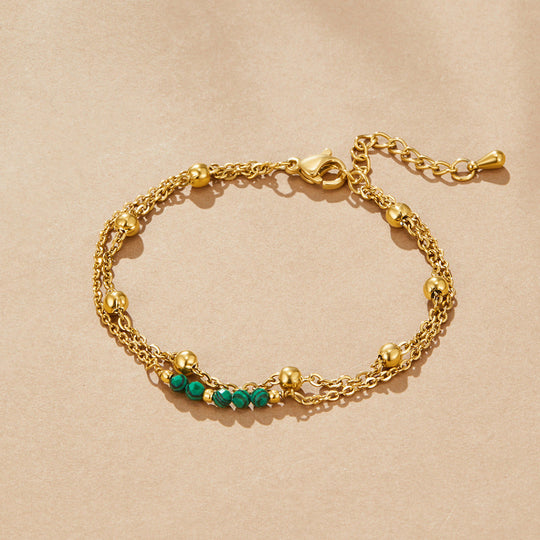 Bracelet en perles de malachite verte Alfa