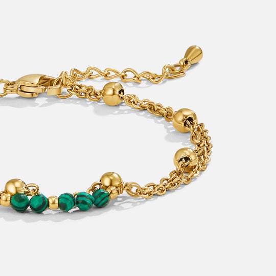 Bracelet en perles de malachite verte Alfa