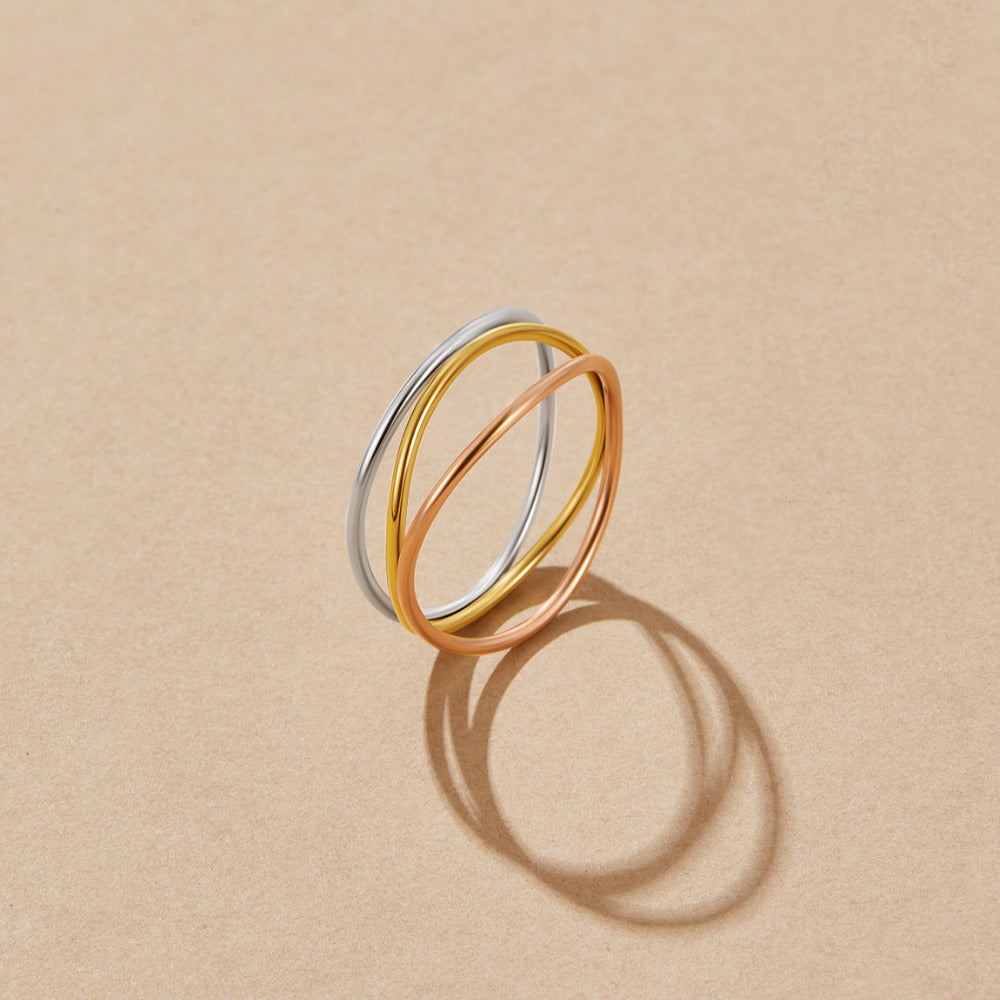 Bague superposée à trois tons Ayla
