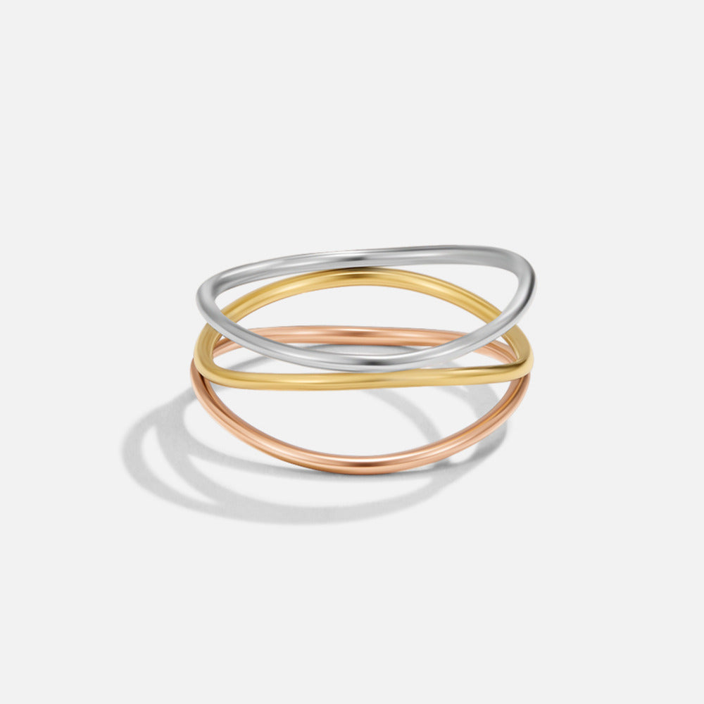 Bague superposée à trois tons Ayla