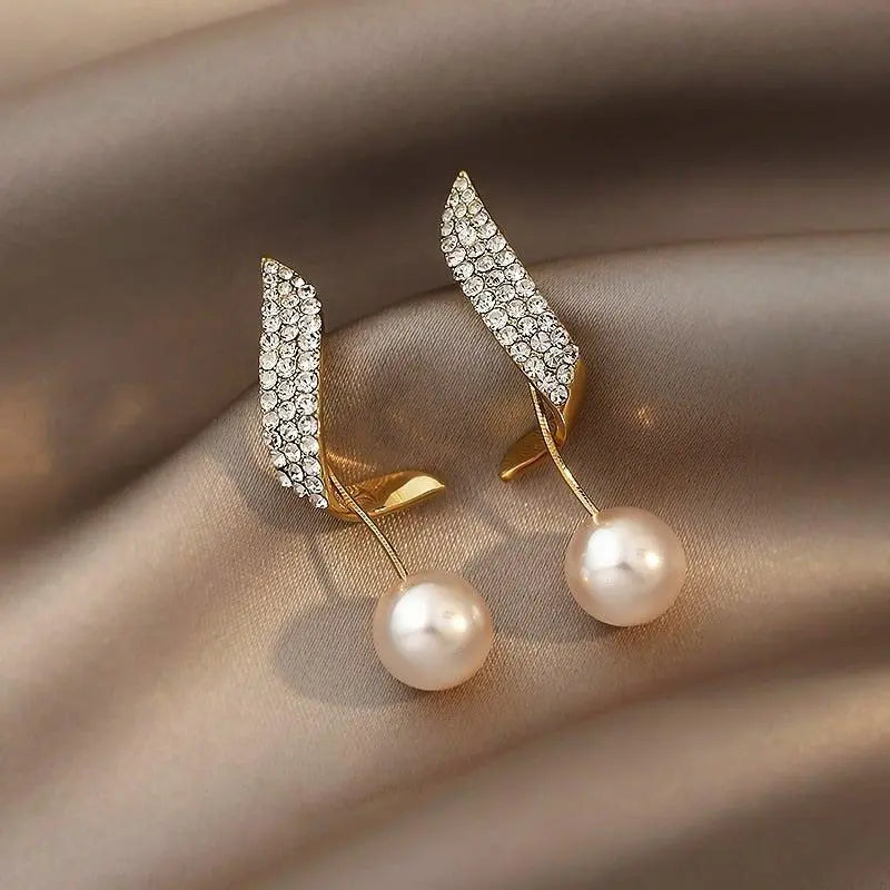 Boucles d'oreilles en or avec perles