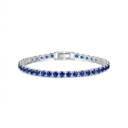 Bracelet tennis en saphir | Or blanc