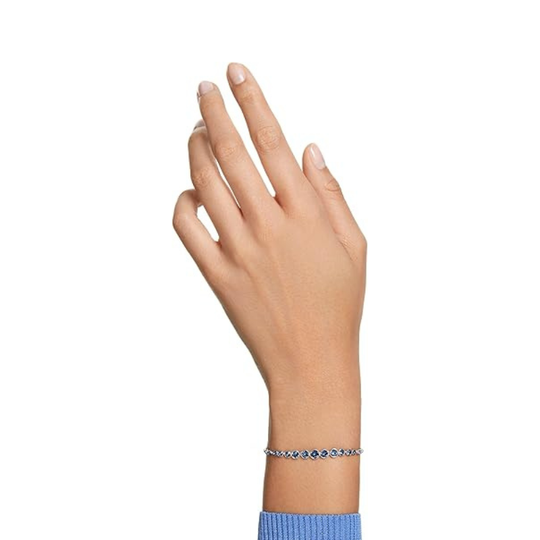 Bracelet de tennis en saphir taille ronde | Or blanc