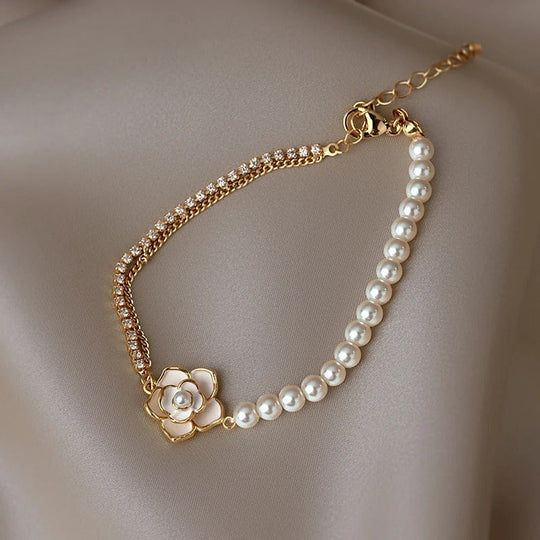 Bracelet victorien avec fleurs, marguerites et or