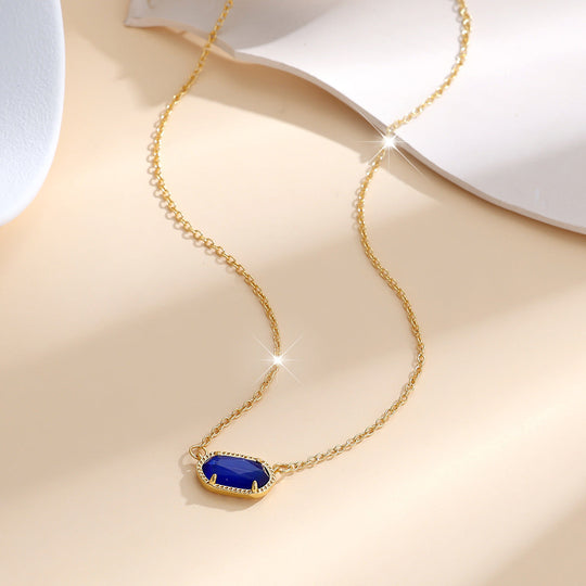Collier ovale saphir classique | Or