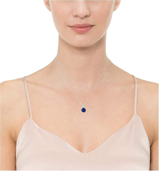 Collier en saphir taille ronde | Or blanc