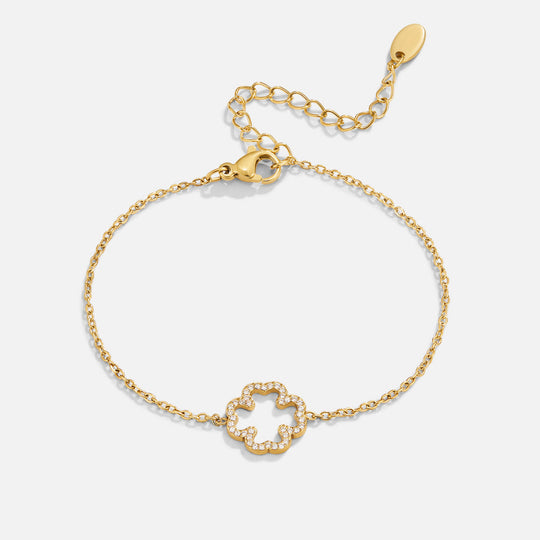 Bracelet en Feuille de Trèfle en Cristal