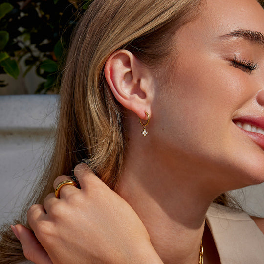 Boucles d'oreilles goutte en cristal trèfle à quatre feuilles