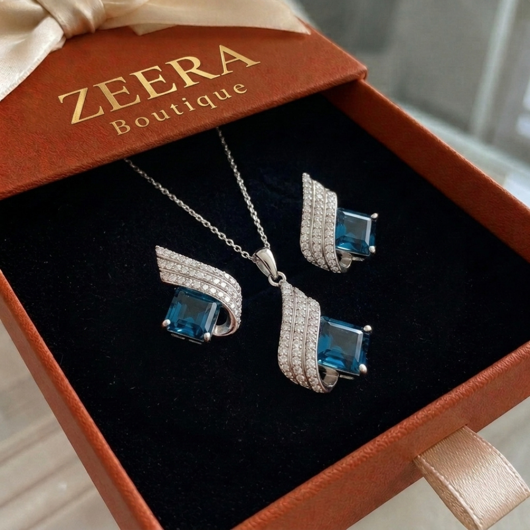 Ensemble de bijoux Brienne Solazure | Or blanc