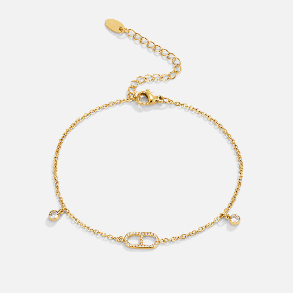 Bracelet de Cheville Cristal Eliza en Or